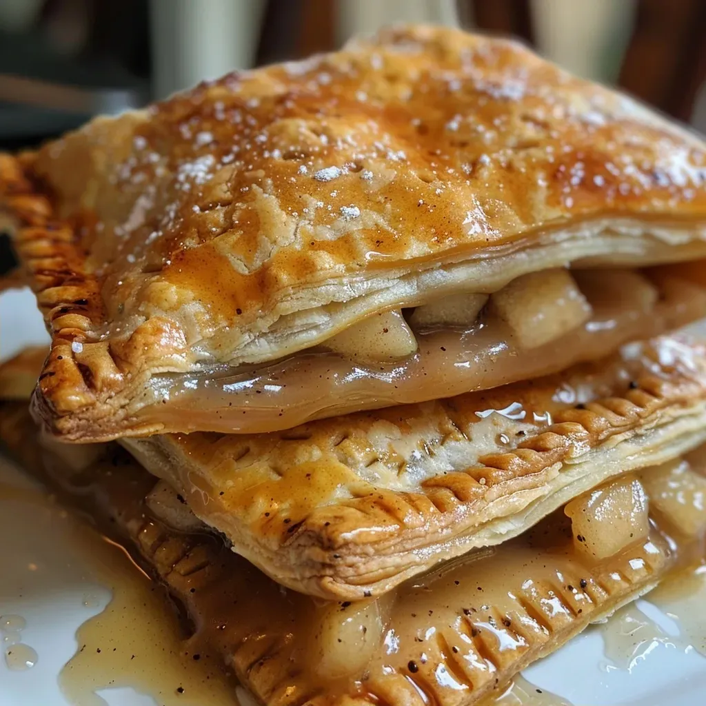 ['Close-up of golden brown Spiced Pear Hand Pies with a flaky crust.', 'Side view of freshly baked Spiced Pear Hand Pies, showcasing a rich filling.', 'Juicy Spiced Pear Hand Pies arranged on a rustic wooden surface.', 'Detailed view of a Spiced Pear Hand Pie cut open, revealing spiced pear filling.']