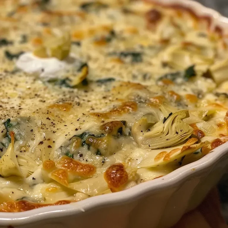 ['Close-up of a creamy spinach artichoke dip served in a white bowl with a golden brown crust.', 'Detailed view of a delicious spinach artichoke dip, featuring bits of spinach and artichoke, ready for dipping.', 'Creamy spinach artichoke dip in a bowl, showcasing its rich texture and vibrant green color.', 'Side view of a savory spinach artichoke dip, garnished and surrounded by tortilla chips.']