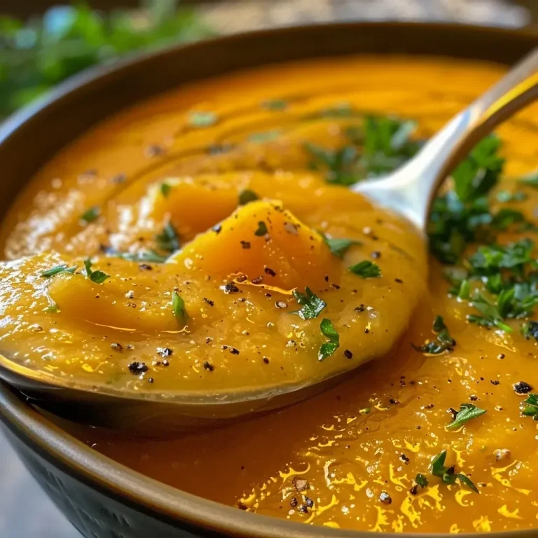 ['Close-up view of creamy winter squash soup in a bowl, garnished with parsley.', 'Side view of a steaming bowl of winter squash soup, showcasing its rich, orange color.', 'Delicious winter squash soup in a rustic bowl, topped with fresh parsley and a drizzle of olive oil.', 'Hearty winter squash soup with chunks of vegetables, served with a piece of crusty bread on the side.']