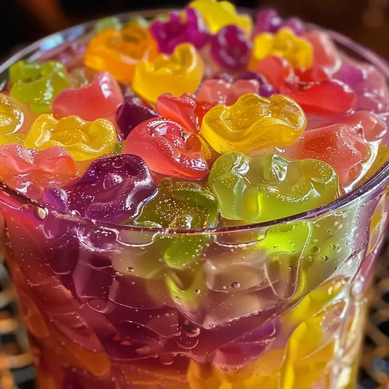 ["A close-up view of a colorful Witch's Potion Punch in a glass, with gummy worms and ice cubes.", "Juicy Witch's Potion Punch featuring a mix of grape juice and soda, garnished with gummy worms.", "Side view of a vibrant drink filled with gummy worms and ice, showcasing the Witch's Potion Punch.", "A refreshing glass of Witch's Potion Punch displaying its colorful ingredients and ice."]