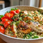Easy Chicken Pesto Couscous Bowl with Bold, Flavor-Packed Bites