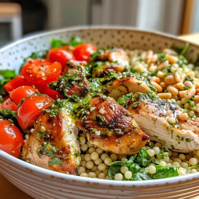 Easy Chicken Pesto Couscous Bowl with Bold, Flavor-Packed Bites