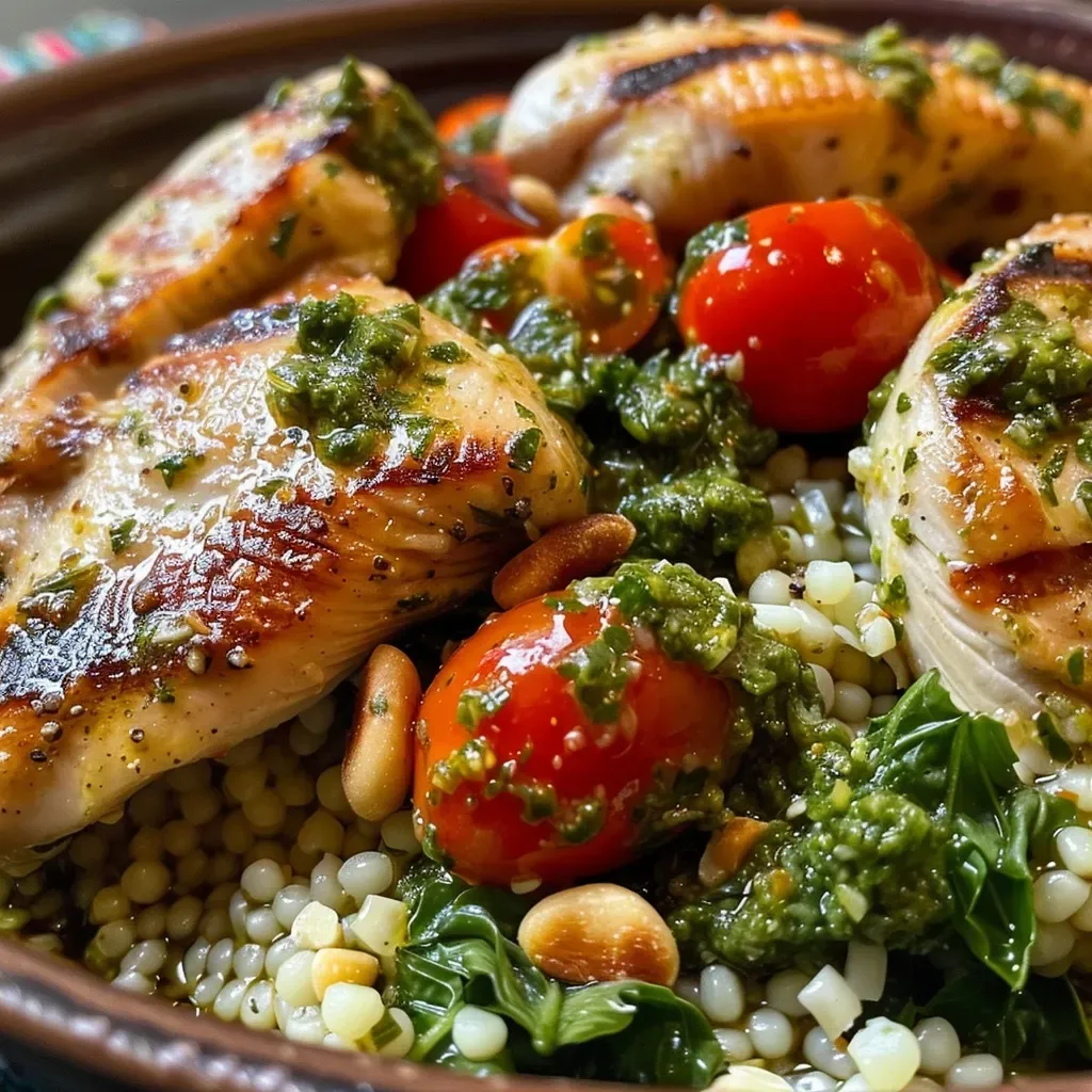 Easy Chicken Pesto Couscous Bowl with Bold, Flavor-Packed Bites