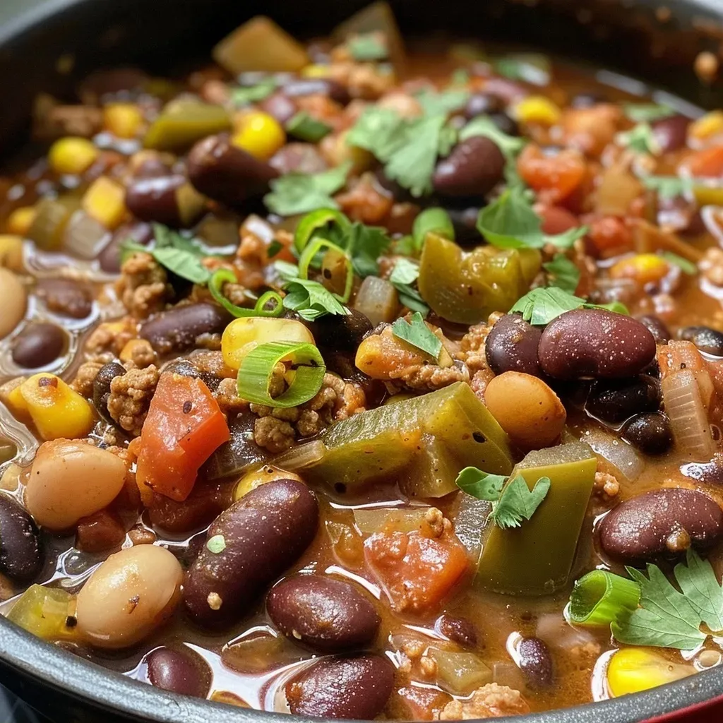 High Protein Vegetarian 3 Bean Chili